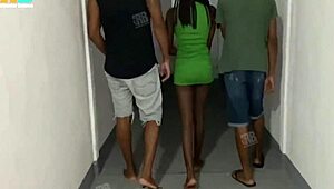 Realizador Baiano with Casal Lua and Marthofficial! How Did Cuckold Husband Bring His Wife Without Panties to Fuck on Stairs?