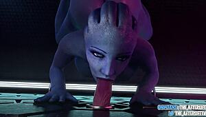Liara takes a creampie from stranger at gloryhole, unreal!