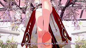 yae miko sucking pov in genshin impact fantasy promo 😏