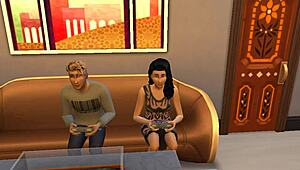 Asian stepmom strips after losing game and fucks stepson