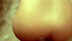 black top cums on white bottom's ass in interracial scene