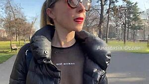 why is that beauty flashing her big boobs in the public park?