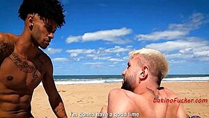 Straight Guy GOES FULL GAY on the Beach with El Aleman!