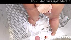 Sexy Stepmom Kneels In Shower For Blowjob And Hard Fucking