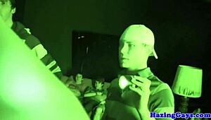 Young gay twinks participate in brutal hazing with intense assplay and facial finish