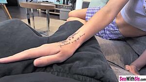 Teen Stepsister Khloe Kingsley Fucks Stepbrother With Footjob