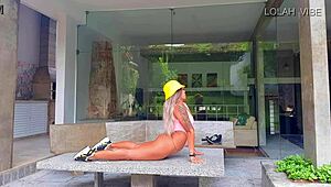 Latina Teacher Leads Stretching Class with Natural Tits and Big Ass