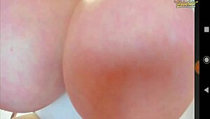 huge natural tits bouncing on webcam