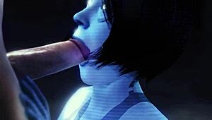 Cortana Gives Intense Blowjob In Hentai