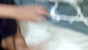Muslim Sister Teases Shaved Pussy with Big Dick Risky Rubbing