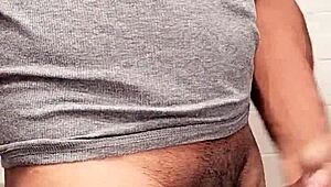 Alone, I spied my mature stepmother naked, masturbating with a big monster cock in hand