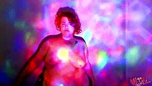 Plump BBW Goddess Dances Naked, Oiled Striptease