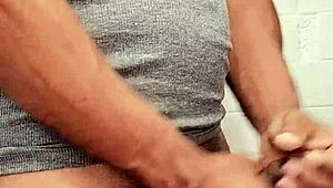 Alone, I spied my mature stepmother naked, masturbating with a big monster cock in hand