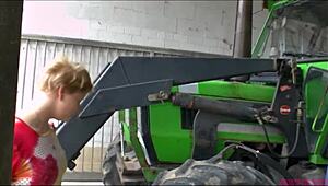 Chubby Blonde Garage Boss Fucks Employee for Cum