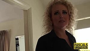 Real Busty Milf Sub Sucks Cock With Deepthroat.