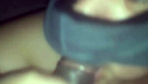 In this pov, the latina continues her blowjob on the big cock