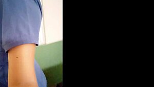 nurse with passion becomes hospital sensation touching breasts to seduce social media followers most dirty in medical office real porn of busty nurse