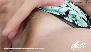 Indian desi wife fingers pussy till orgasm!