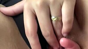 My cousin left my hand soaked jerking her off! 🔥