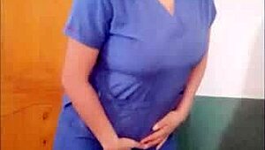 nurse with passion becomes hospital sensation touching breasts to seduce social media followers most dirty in medical office real porn of busty nurse