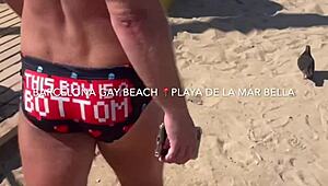 Public Cruising Fun at Barcelona's Gay Mar Bella Beach