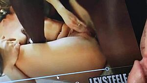 Two cocks in the ass, facial cumshot and anal sex with a small boobed slut