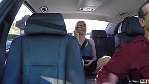 Hot blonde Niki Snow shares tight pussy with driver! 😜