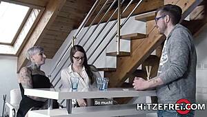 Hitzefrei Anal Lesbian Play with Shaved Big Tits in Front of Friend