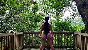 I love fucking outdoors with my coach's massive cock