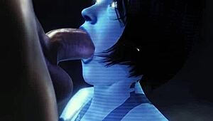 Cortana Gives Intense Blowjob In Hentai