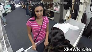 Large dude slowly pushes monster cock into wet pussy of lovely amateur