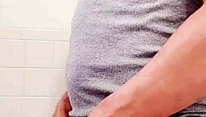 Alone, I spied my mature stepmother naked, masturbating with a big monster cock in hand