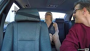 Hot blonde Niki Snow shares tight pussy with driver! 😜