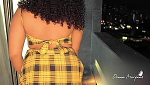 Busty Latina Sucking On Balcony