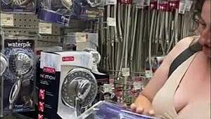 Omg, remote control Lovense play in public Ace Hardware store, hidin’ back orgasms!