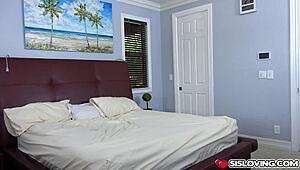 stepsisters explore tight pussies with dildo and masturbation