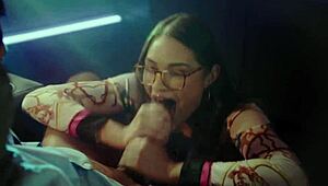 gizelle the naughty exhibitionist deepthroats and swallows cum in lingerie