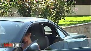 hot brunette with big natural boobs gets fucked outdoors