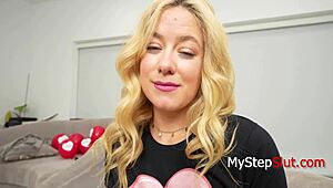 teen 18+ with blue eyes plays naughty, riding hard in step-uncle roleplay scene