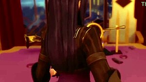 Hentai Caitlyn's big ass gets pounded in 3D lesbian anal