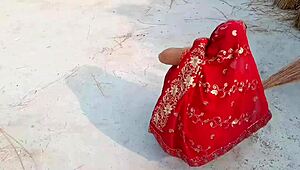 Indian maid wife gets outdoor assfucking on the ranch.