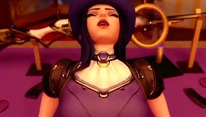 Hentai Caitlyn's big ass gets pounded in 3D lesbian anal