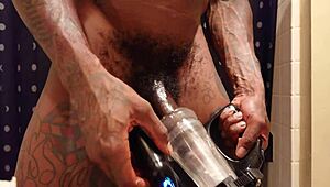 i jerk my big hairy cock with the universal launch and aviator fleshlight, oh god.