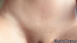 Amateur teen 18+ RIDES dick in hardcore action with petite body