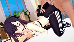 מונה בחליפת ספורט חדשה רוצה לשחק עם זין גדול