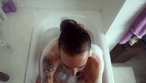 amateur intense fucking after my bath squirt and cum in mouth