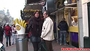 Amsterdam babe casually sucks client before getting pounded