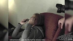 Retro casting features a young Iowa model stripping naked in public and hotel rooms.