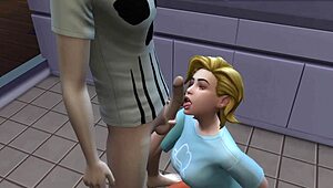 in the sims anime world, a young 18+ man fucks his alien boss in 3d hentai cartoon style