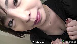 japanese bar girl at hotel, gets shaved pussy fingered n licked... damn